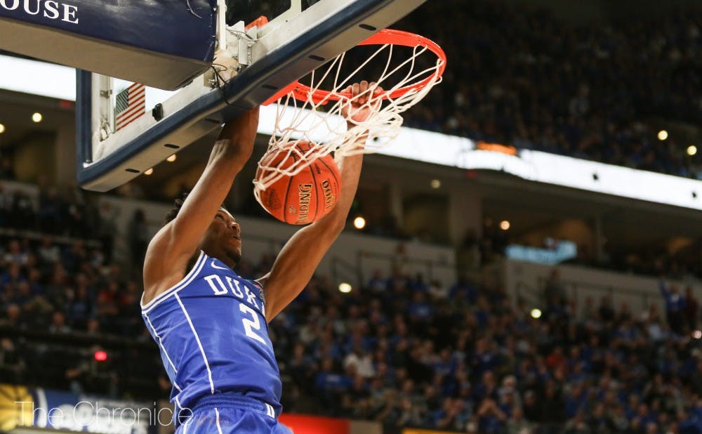 Zion Williamson, R.J. Barrett and Cam Reddish combined to score 83 points in Tuesday's blowout.
