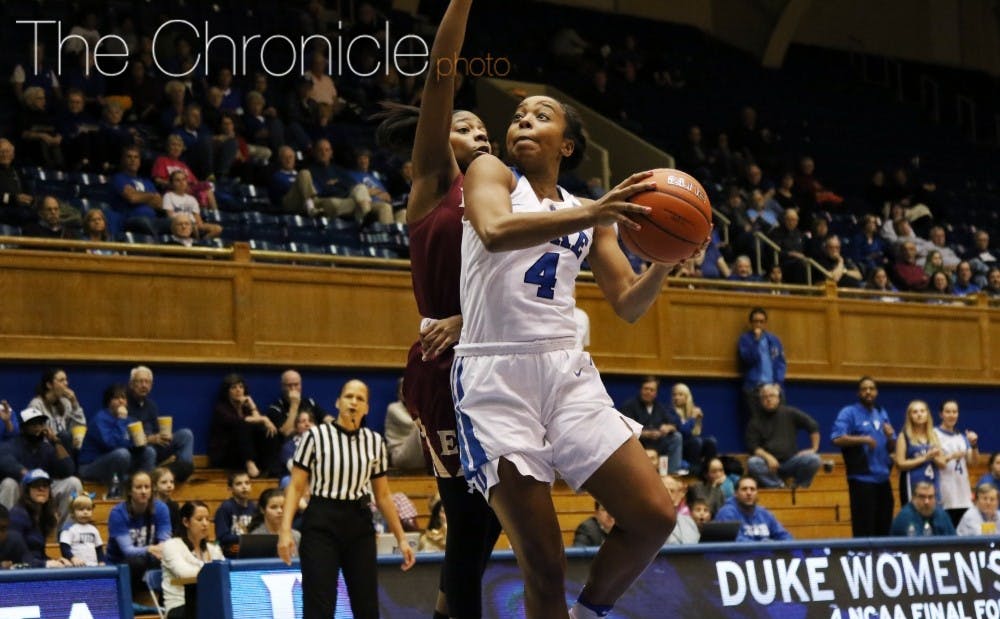 <p>Lexie Brown scored 18 points in Duke's only game of the week following a long exam break.</p>