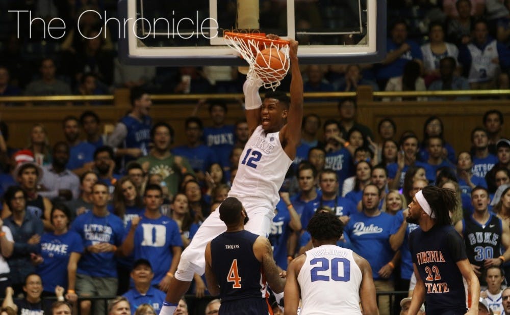 <p>Freshman&nbsp;Javin DeLaurier is one of Duke's best athletes with the ability to play either forward position.</p>