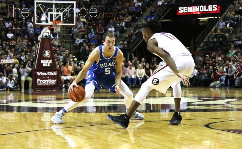 <p>Luke Kennard led the Blue Devils with 23 points in a losing effort Tuesday against Florida State.</p>