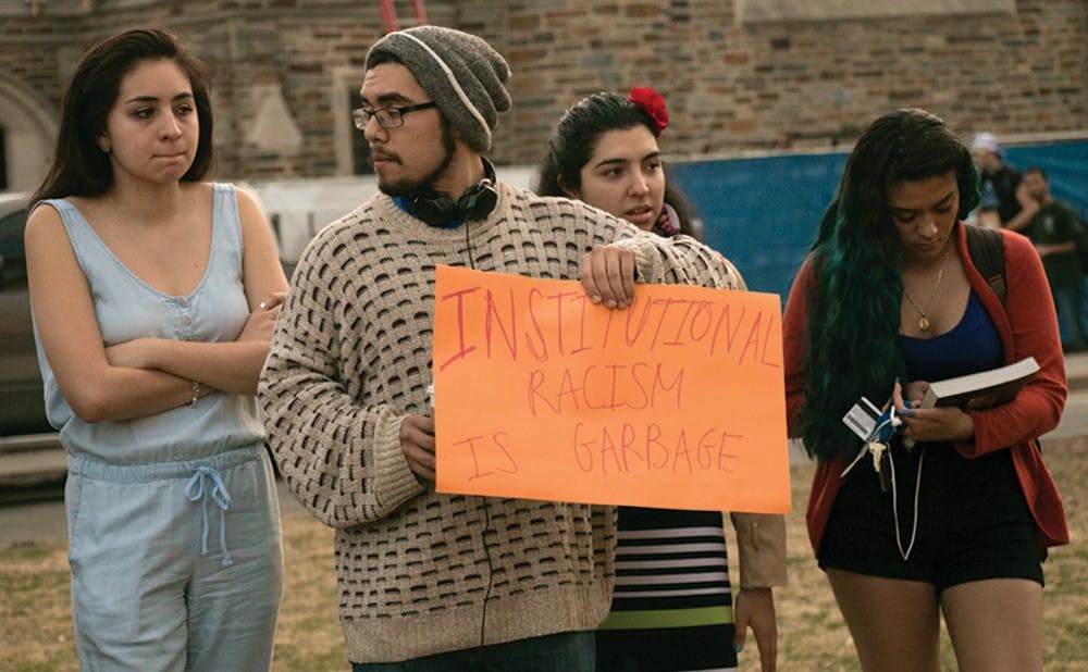 Students noted that they were disappointed more of their peers were not present at the protest even though many student groups co-signed an online petition demanding Trask’s removal.