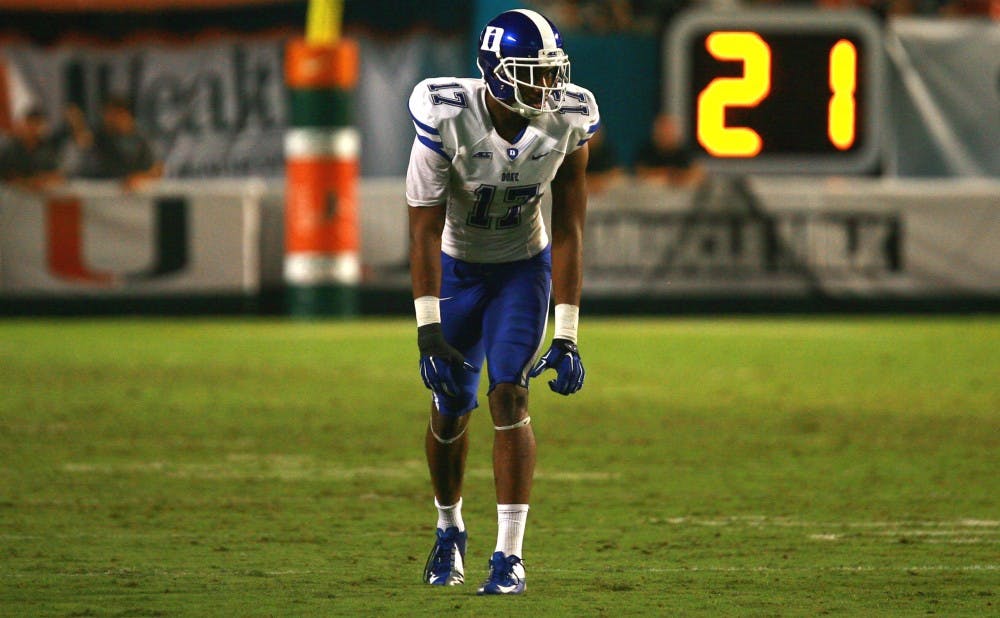 Duke wide receiver Issac Blakeney suffered ligament damage to his right thumb during Saturday's loss to Miami. The redshirt senior looks to postpone surgery and play through the injury.