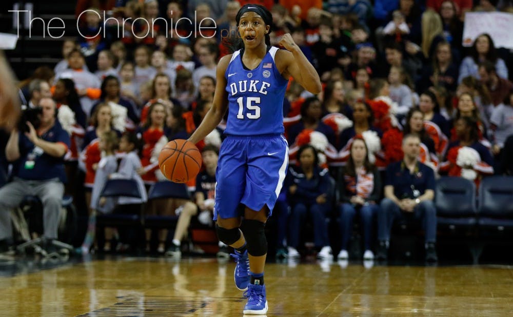 Kyra Lambert often sits down with recruits for a meal to sell them on Duke and help evaluate their fit with the team.