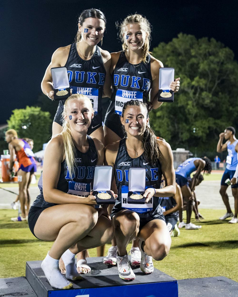 Duke placed second on the women's side after taking gold in the 4x400m relay.