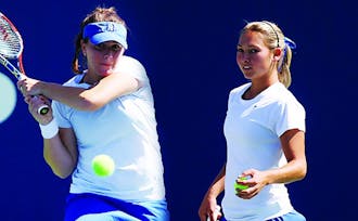 Mary Clayton and Ester Goldfeld beat the nation’s No. 2 doubles team in Duke’s win.