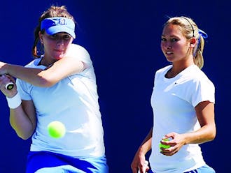 Mary Clayton and Ester Goldfeld beat the nation’s No. 2 doubles team in Duke’s win.