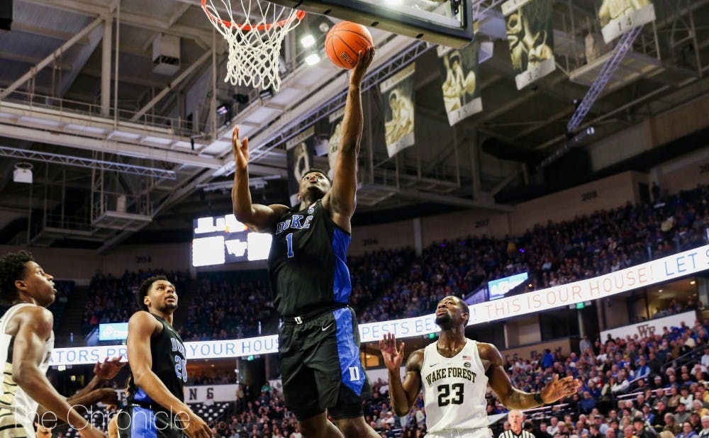 <p>Zion Williamson continued his recent stretch as Duke's go-to scorer against Wake Forest.</p>