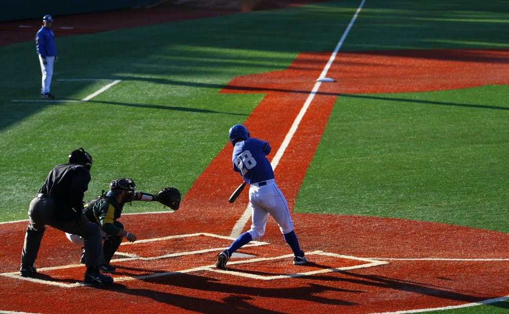 Grant McCabe led the Blue Devils in last year's matchup with Liberty, driving home two runs in the loss.