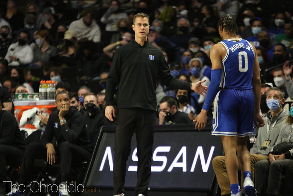 Duke scored a big win Wednesday at Wake Forest with Jon Scheyer as acting head coach.