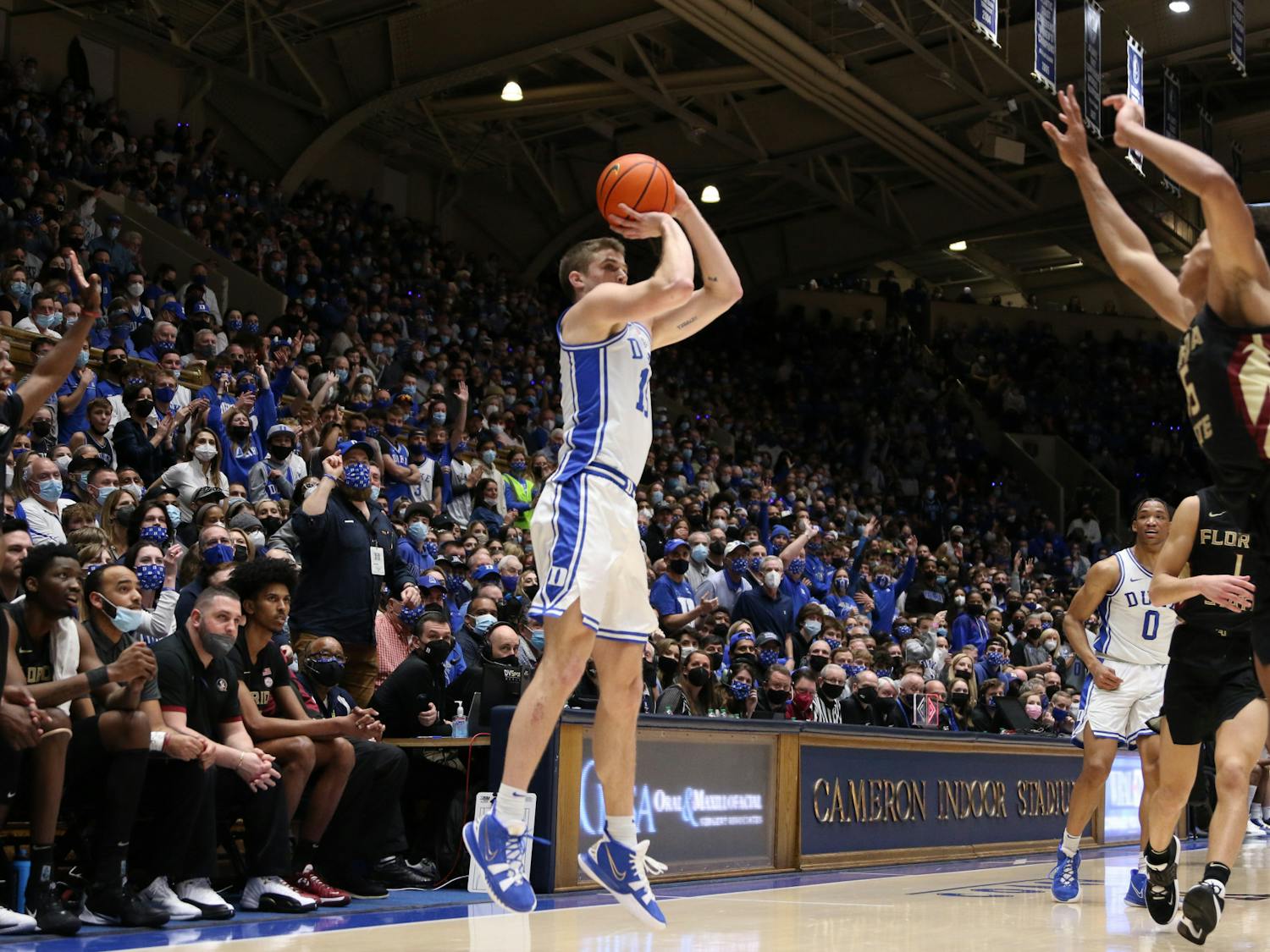 Senior Joey Baker's season-high four 3-pointers assisted the Blue Devils to a win against Florida State, which ultimately helped them rise in the polls. 