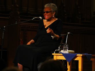 Maya Angelou speaks at Duke Chapel in 2013.