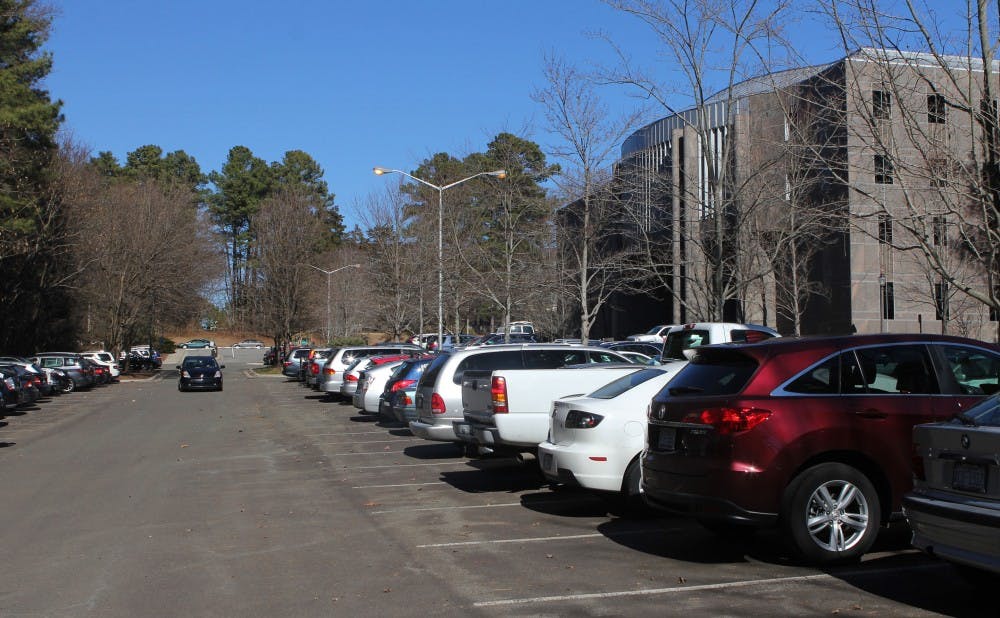 Due to ongoing construction of a new track, graduate students and law school faculty that used to park in the Whitford lot must now park in the Blue Zone.