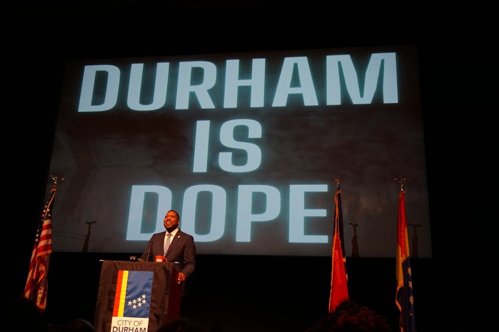 Durham Mayor Leonardo Williams gives his State of the City address.