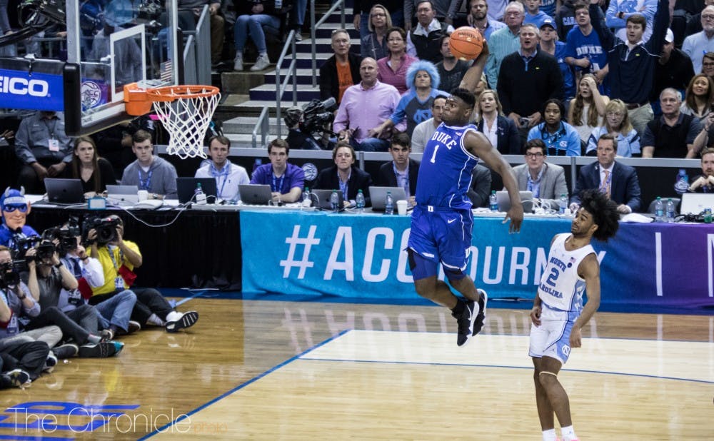 Zion Williamson will look to build off his dominant ACC tournament in the NCAA tournament this month.