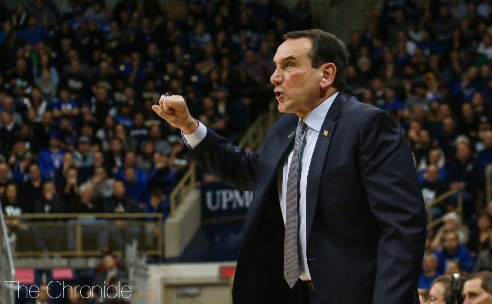 <p>Mike Krzyzewski had few words on recent allegations of top programs giving highly-touted recruits inappropriate benefits to attend their program.</p>