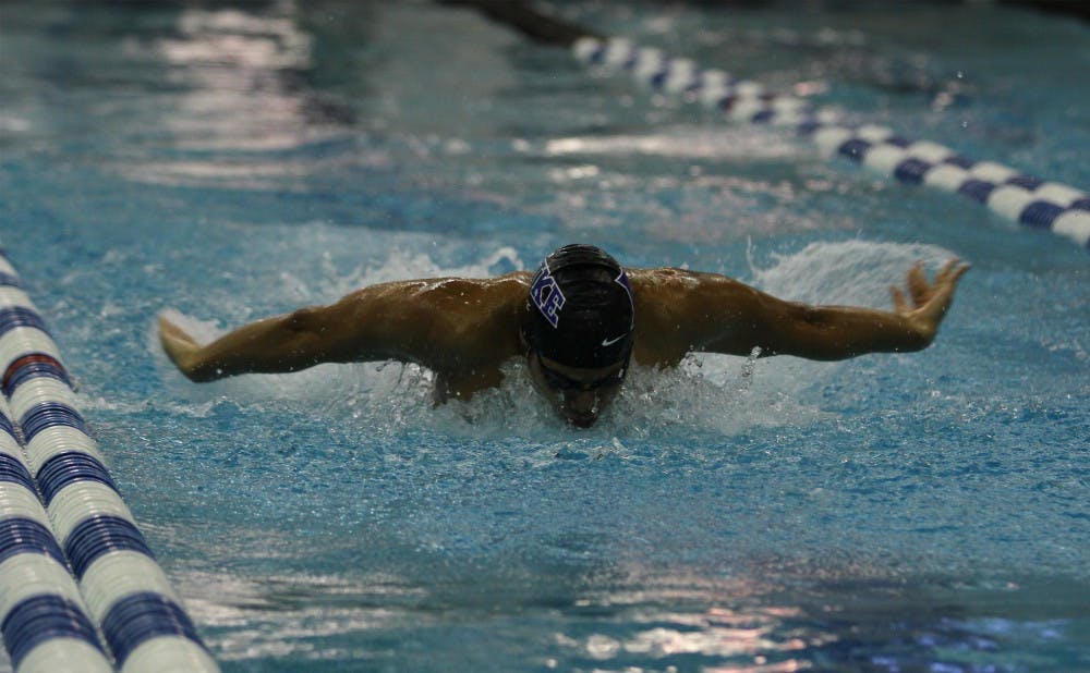 The Blue Devils finished 15th in the preliminary heats to earn a spot in the final, but were disqualified after leaving early from the blocks.