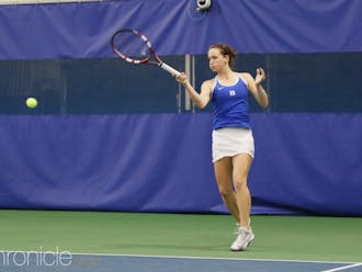 Senior Chalena Scholl clinched the match with a three-set win, delivering Duke's first top-10 win of 2017 in her final home match.&nbsp;