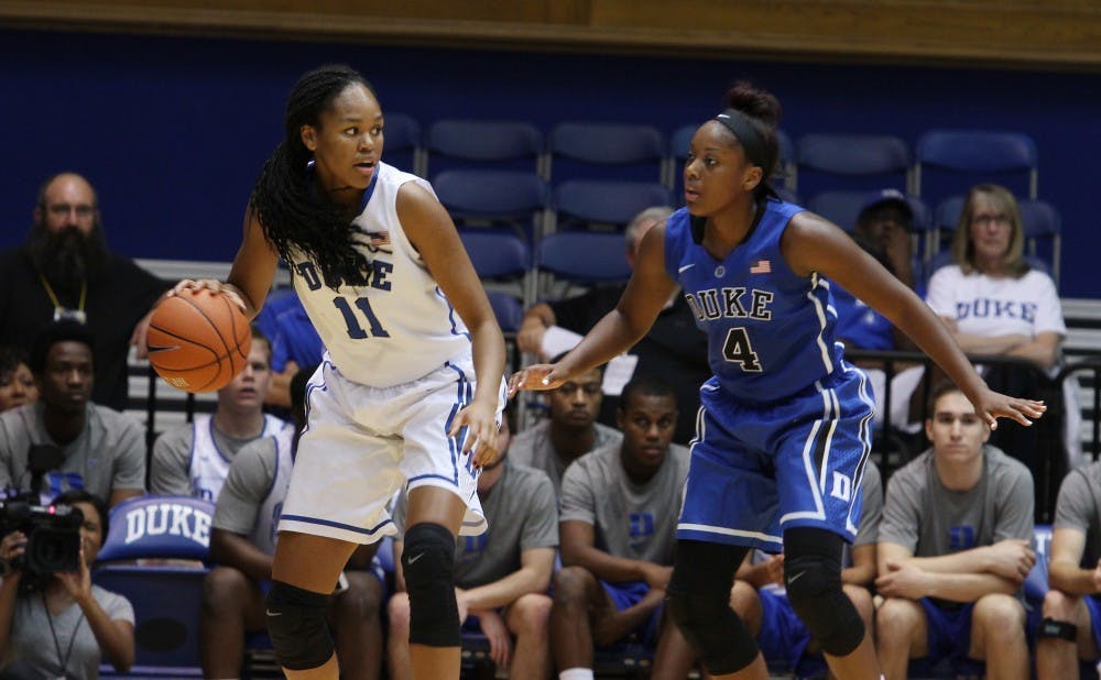 Freshman Azura Stevens stood out as one of the new Blue Devils, posting 10 points in the first period of play.