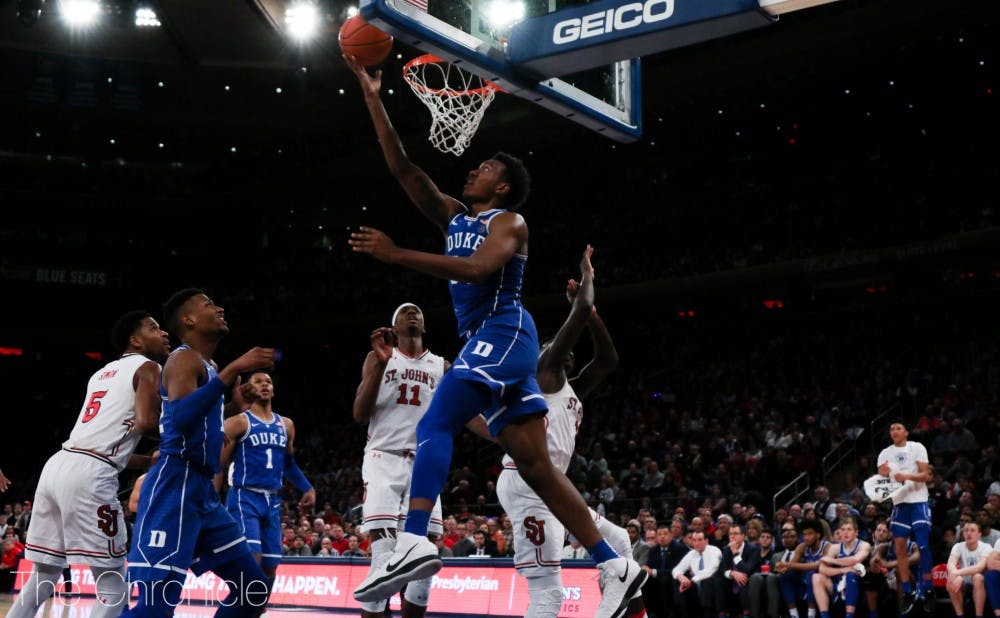 <p>Tariq Owens (No. 11) will look to dominate Duke again in a different uniform Thursday.</p>