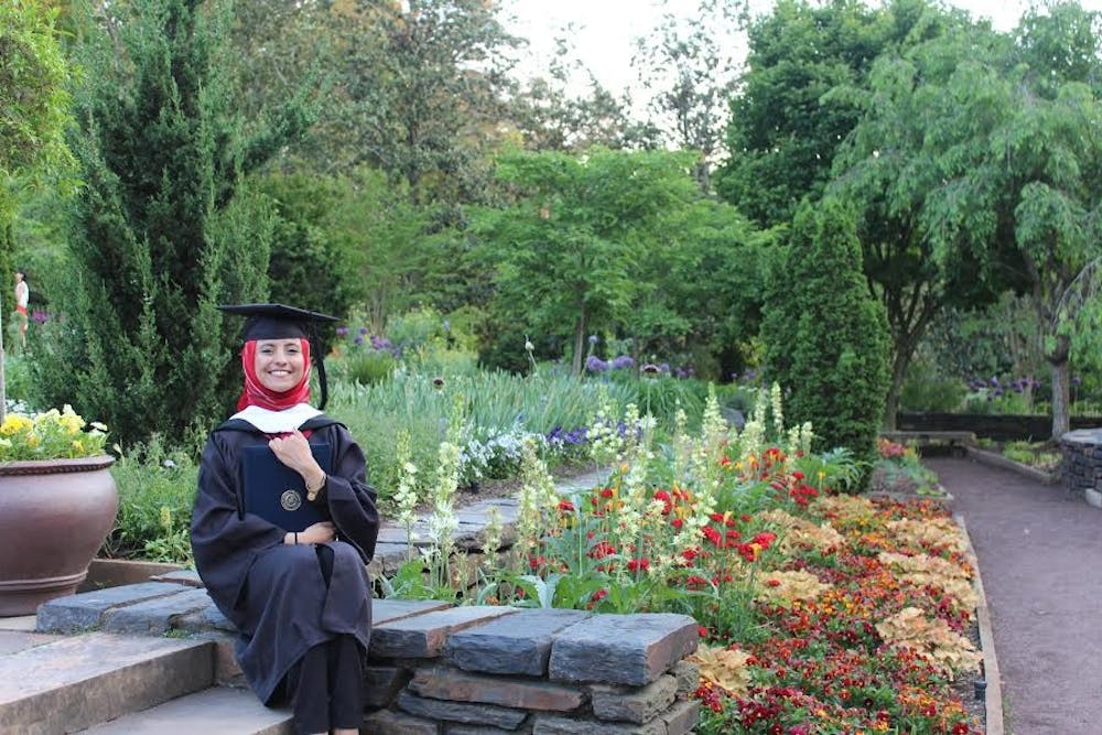 2015 graduate Safaa al-Saeedi was unable to celebrate her graduation with family because of obstacles preventing travel from her home country—Yemen. | Special to The Chronicle