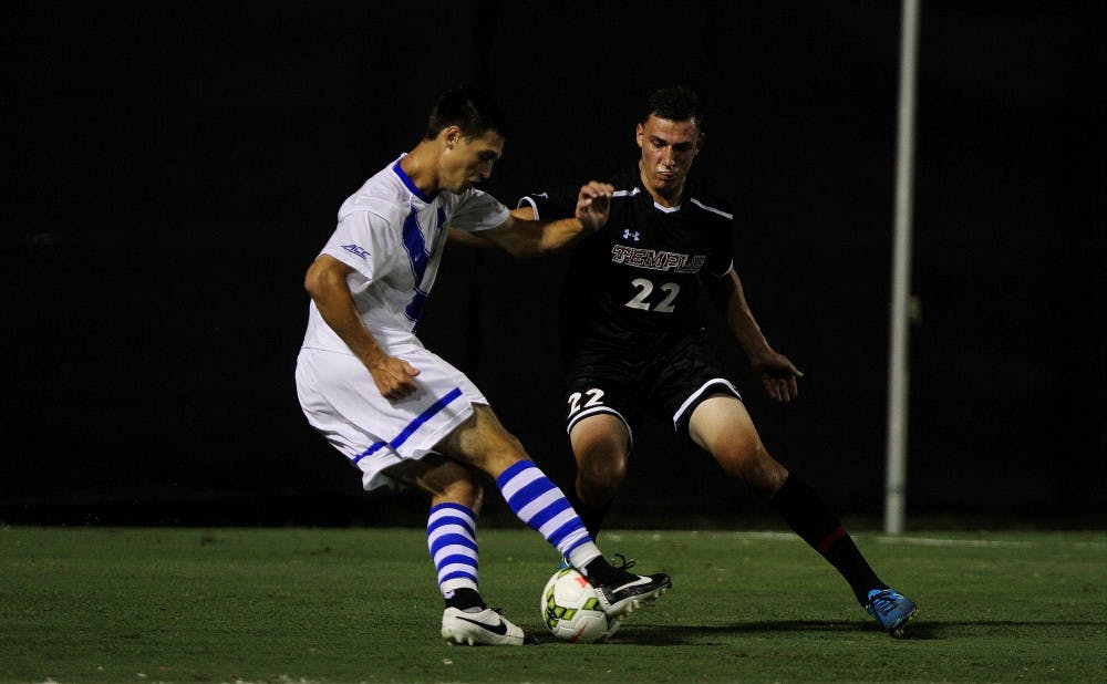 Sophomore Brody Huitema and the Blue Devil offense could not find the back of the net against Louisville Friday.
