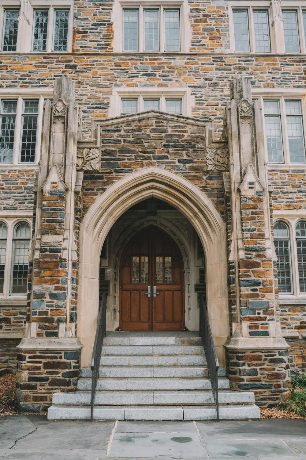 The front plaque on the main entrance of the Reuben-Cooke Building says "Sociology-Psychology", the former name of the building before the Duke University Board of Trustees voted unanimously to rename the building in honor of Wilhelmina Reuben-Cooke, ’67 in September 2020.