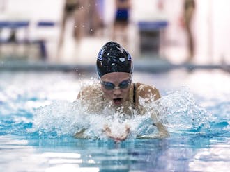 Freshman Sarah Foley impressed in her first career meet, leading the Blue Devils with three wins.