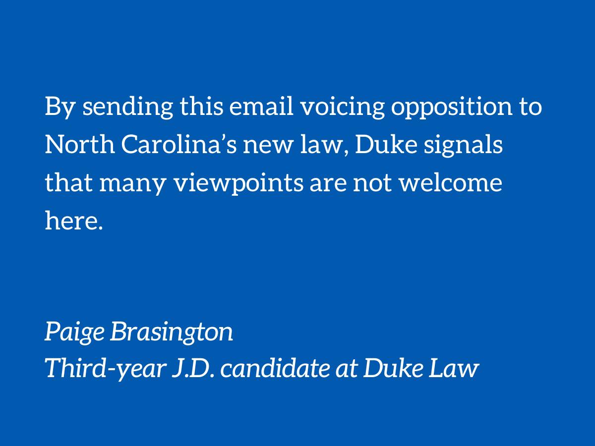 Duke's statement on North Carolina's new abortion restriction is inappropriate - Vimarsana News
