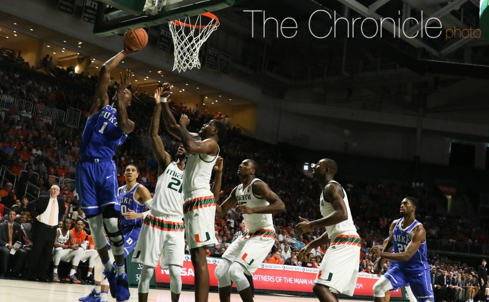 <p>Duke dropped seven spots to No. 17 following last week's losses at Syracuse and Miami.</p>