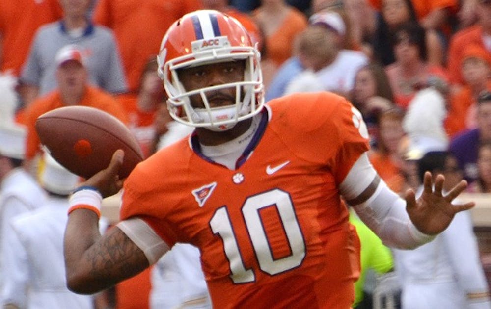 Clemson quarterback Tajh Boyd is completing 67.7 percent of his passes this season with 20 touchdowns and six interceptions.