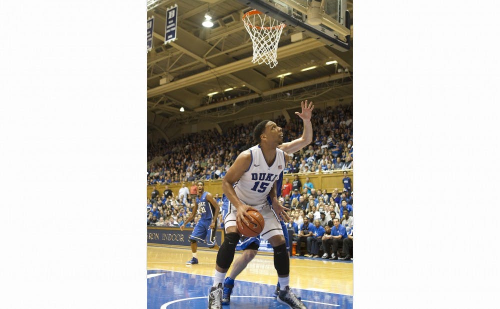 Freshman Jahlil Okafor put up 26 points and 12 rebounds in Saturday's Blue-White scrimmage at Countdown to Craziness.