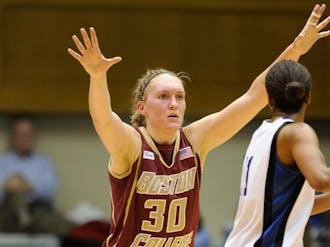 Carolyn Swords grabbed nine rebounds of her own and helped clear the paint for her teammates in Boston College’s surprise win Thursday.