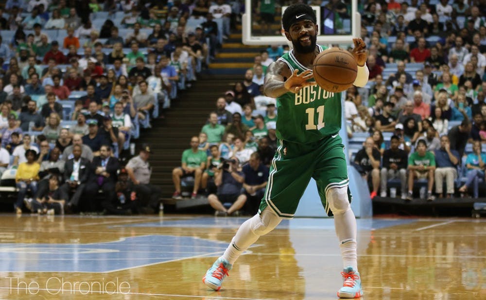<p>Kyrie Irving, who made headlines for admitting that Earth is in fact round, will lead a talented Celtics roster this season.</p>