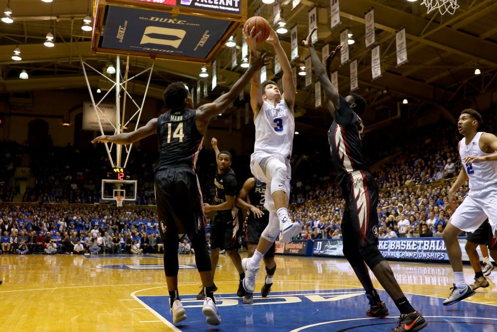 Sophomore Grayson Allen scored 18 points and dished out five assists as the Blue Devils beat Florida State 80-65 Thursday.