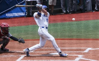 Griffin Conine went 0-for-4 with four strikeouts in Duke's NCAA tournament opener Friday.