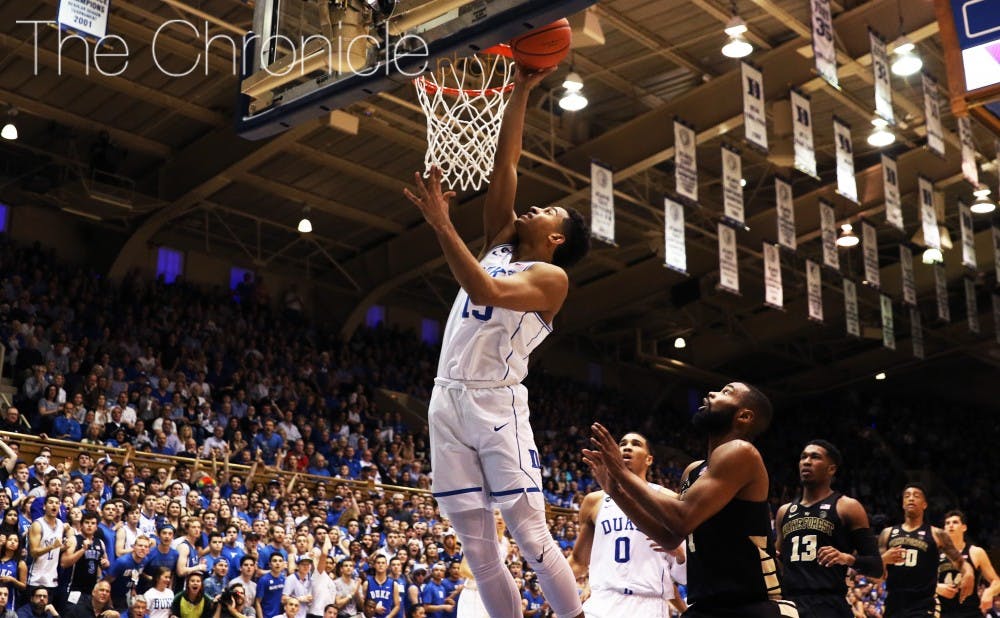 Freshman Frank Jackson was one of six Blue Devils in double figures Saturday as Duke shot a season-high 59.0 percent from the field.&nbsp;