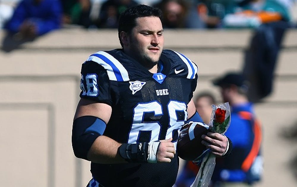 Brian Moore anchored Duke’s offensive line, playing  both guard and center in his time with the Blue Devils.