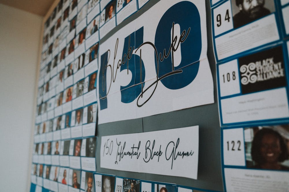 A display board with 150 influential Black Duke Alumni can be found on the first floor of the Flowers Building.