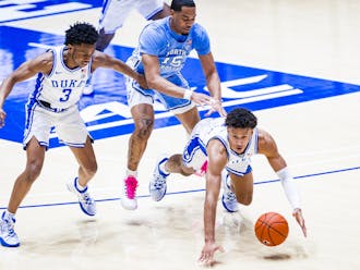 Jalen Johnson missed the Blue Devils' first matchup with Notre Dame while recovering from a foot injury.