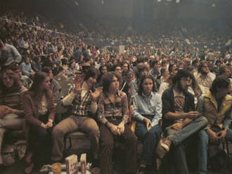 Students await a concert in Cameron Indoor Stadium, April 12, 1978. The last concert hosted in Cameron was in 2010.