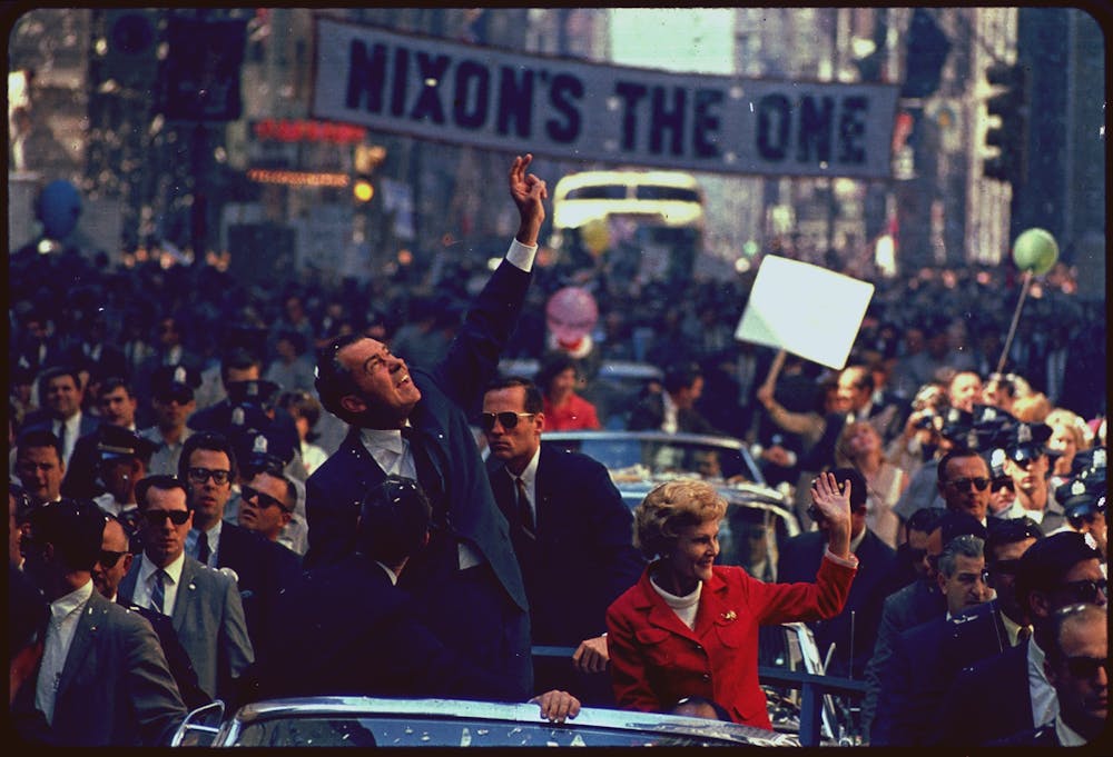 Richard Nixon on the presidential campaign trail in 1968.