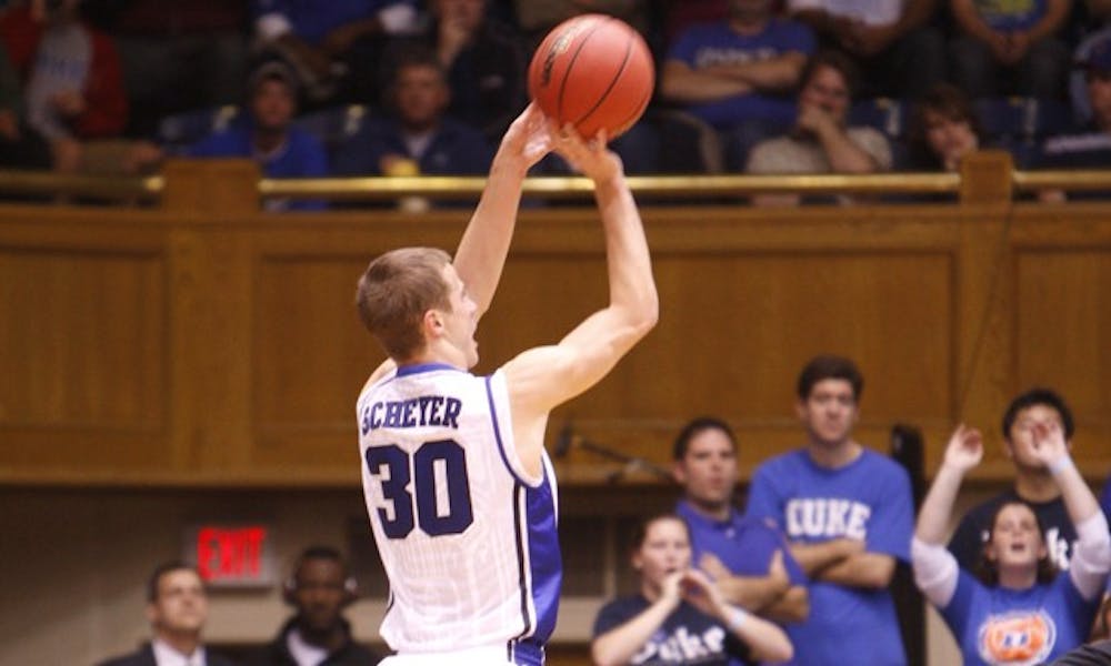 Senior Jon Scheyer scored just 10 points, but he did not commit a turnover for the second consecutive night.