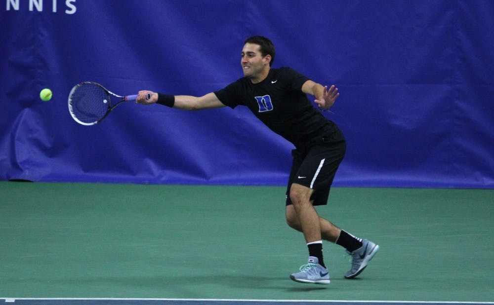 Junior Josh Levine was named ACC Player of the Week for his two come-from-behind, three-set singles victories in Duke’s two dual matches last weekend.