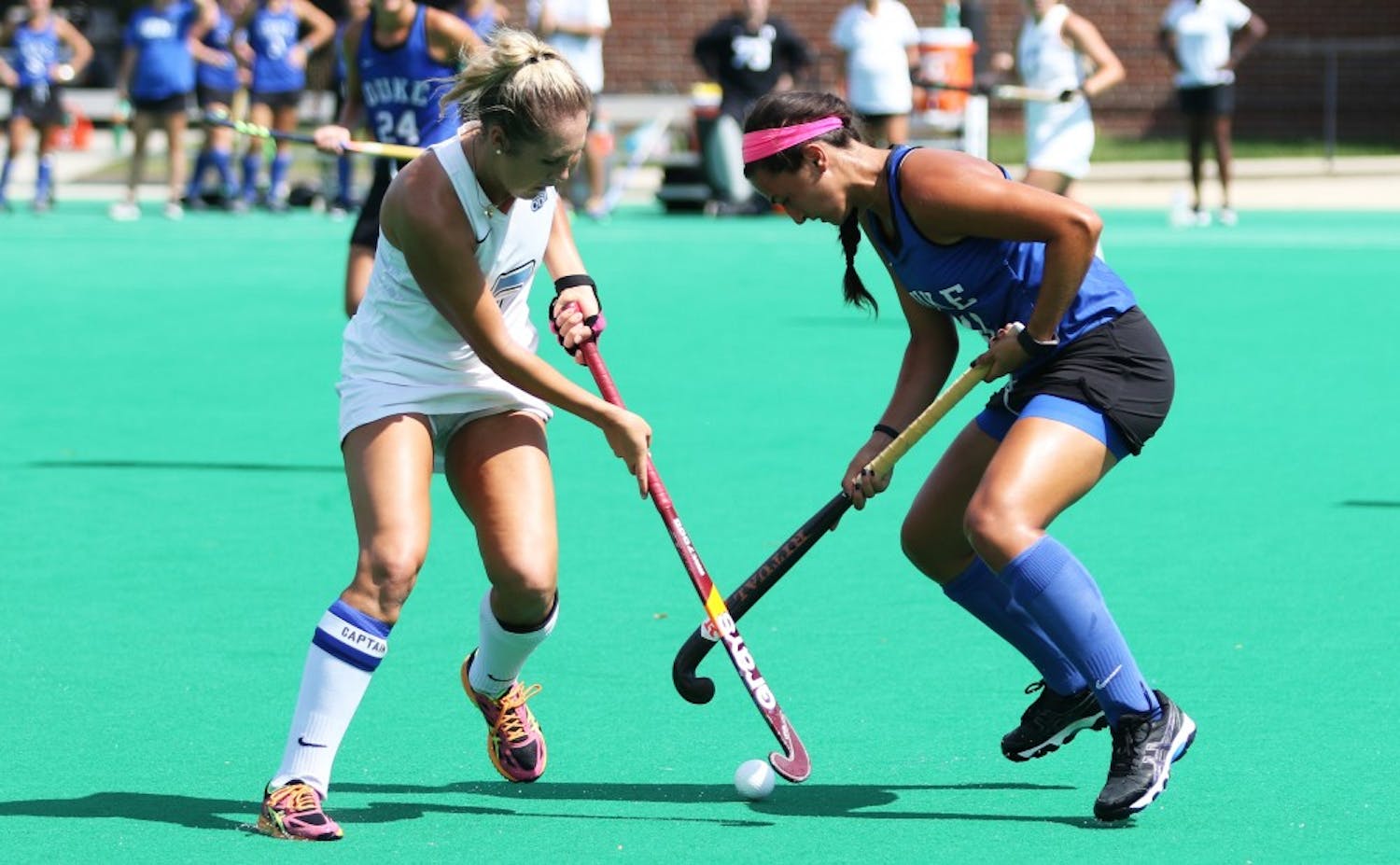 The Blue Devils will need to rely on guidance from upperclassmen like senior Caroline Andretta to hold off two talented teams from the Northeast.