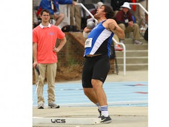 Stephen Boals claimed titles in both the shot put and discus in the Blue Devils' first outdoor competition of the spring.
