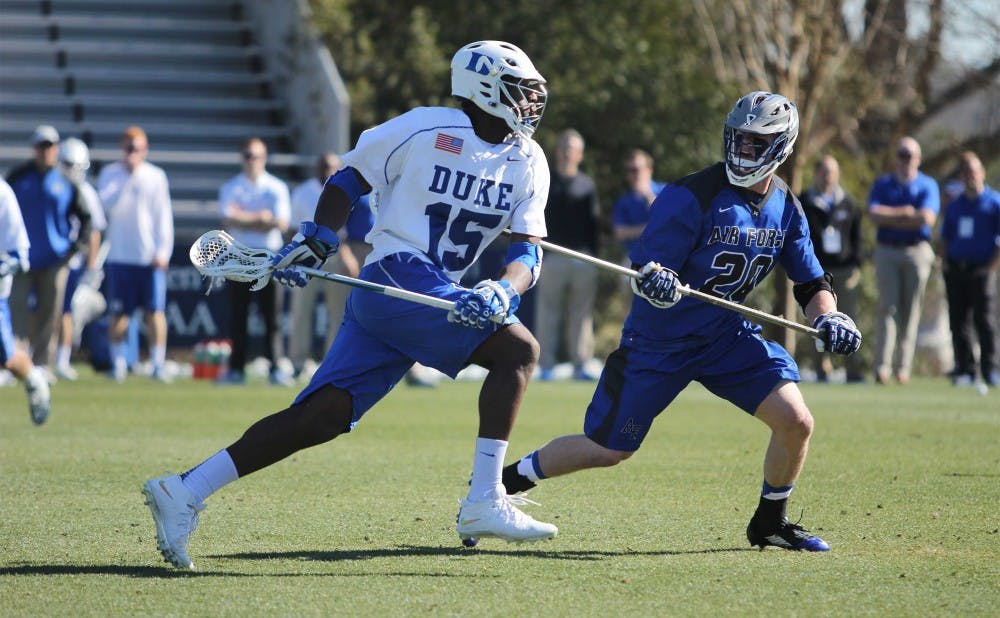 Junior Myles Jones will lead the Blue Devil midfield against No. 13 Harvard and Providence this weekend.