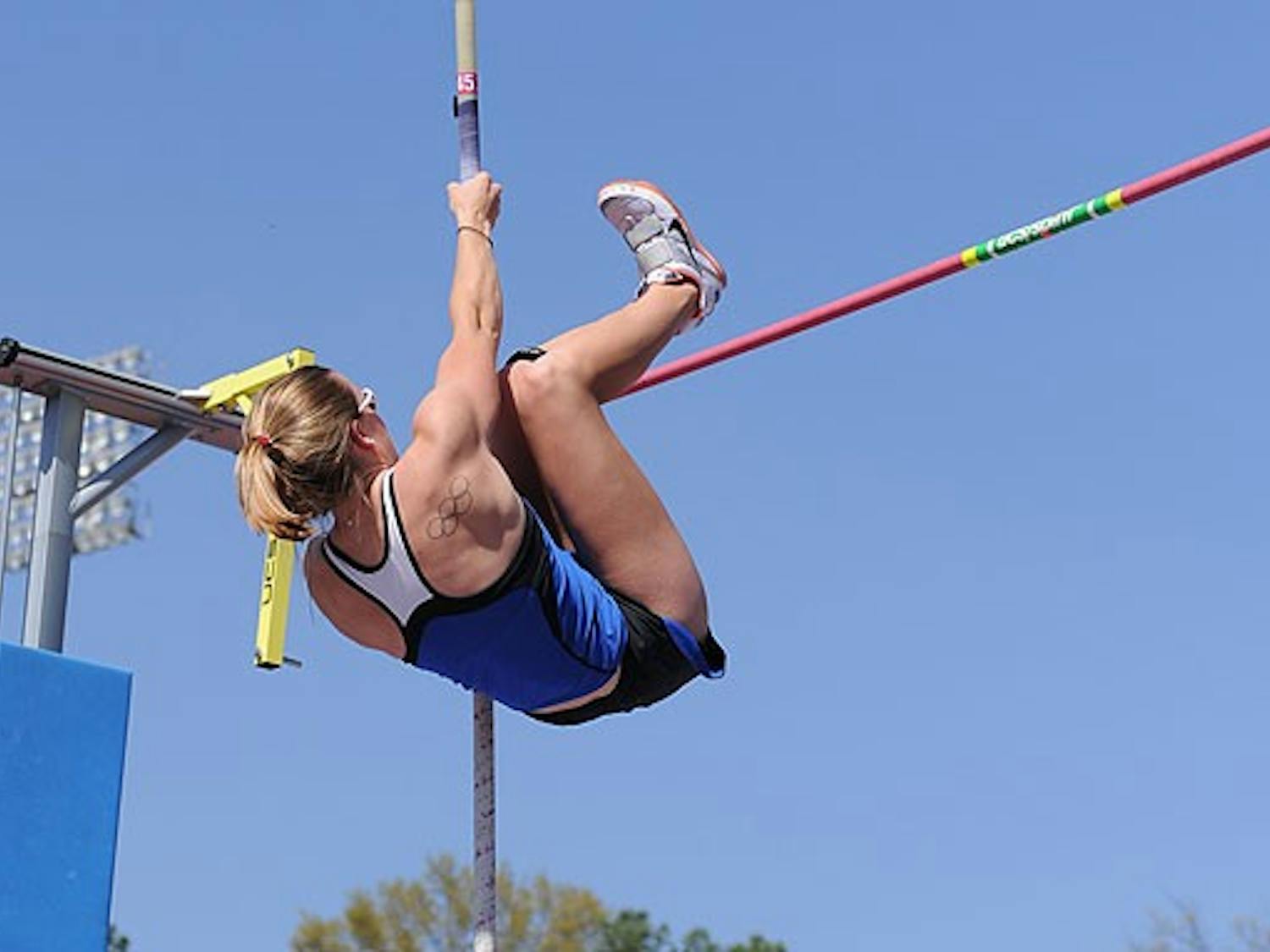 Junior Amy Fryt defended her 2009 win in the pole vault with a jump of 13 feet, 1.5 inches at the ACC Outdoor Championships in Clemson.