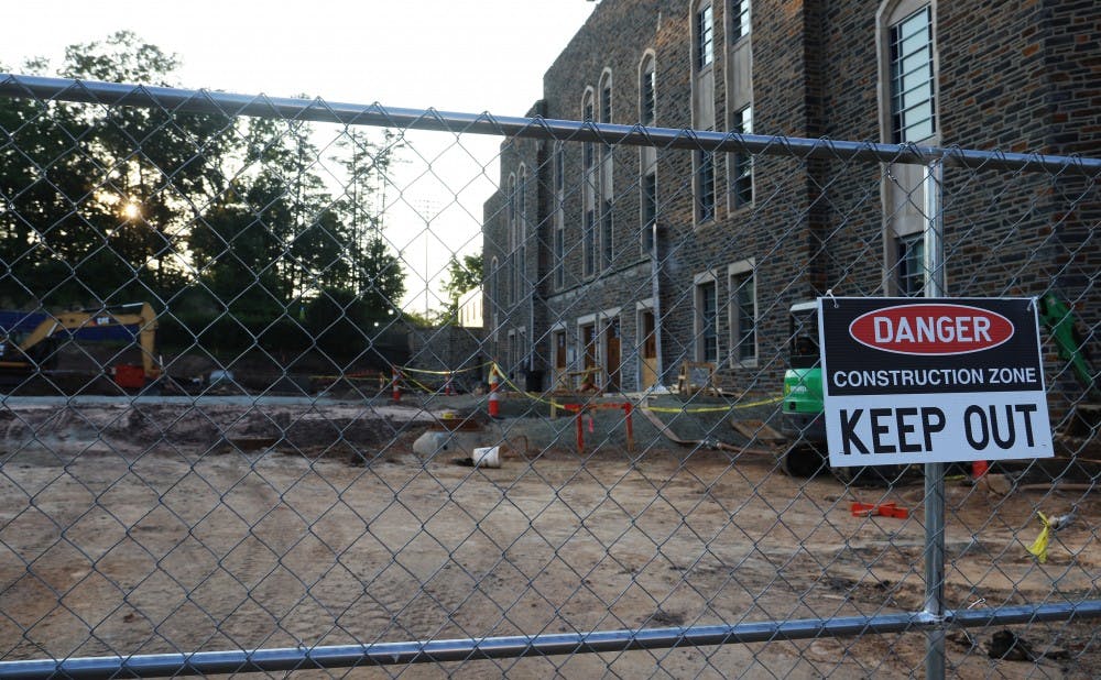 Construction on the addition to Cameron Indoor Stadium is expected to continue into October 2016.