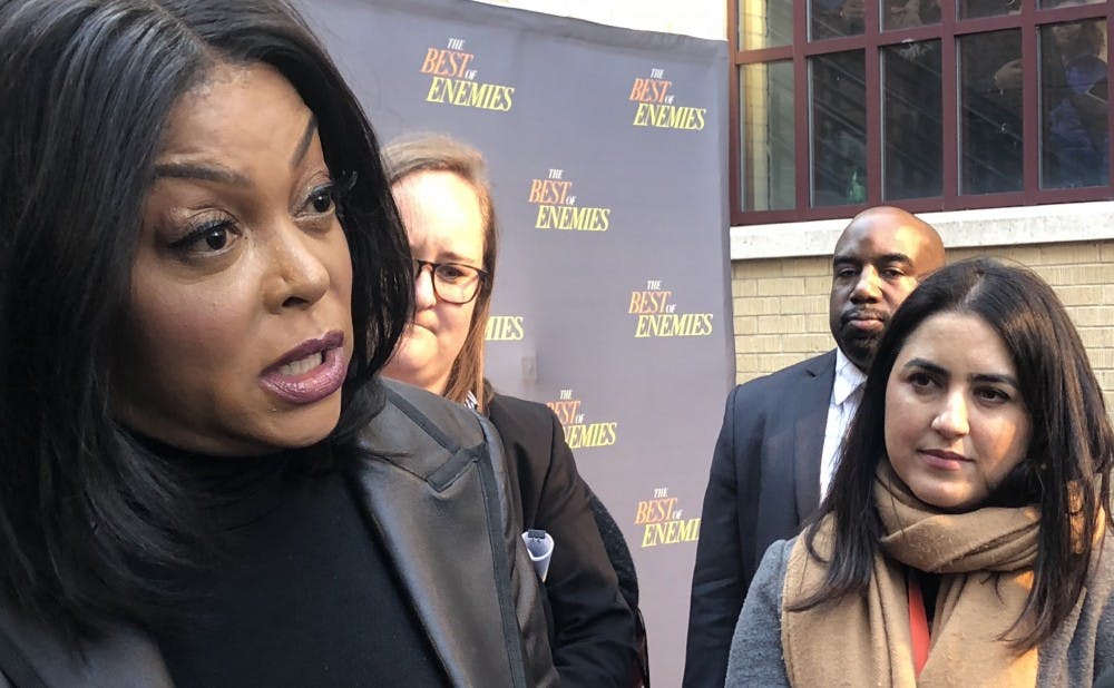 "Best of Enemies" star Taraji P. Henson discusses the film's legacy and themes at its red carpet premiere at the Carolina Theatre.