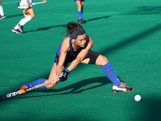 Graduate student Aisling Naughton&nbsp;had two goals in her first regular season game with the Blue Devils.&nbsp;